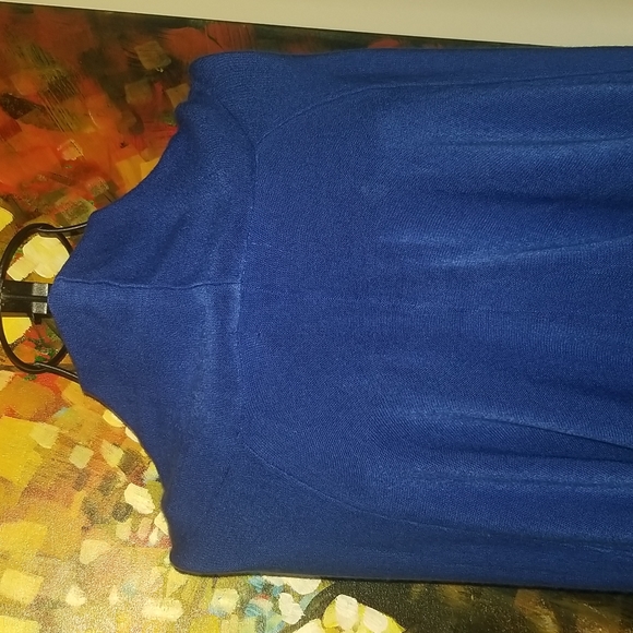 Royal blue wrap blouse - Picture 4 of 4